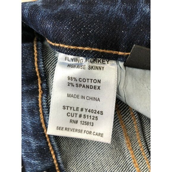 Flying Monkey Women's Blue Morrison High Rise Skinny Jeans - Picture 10 of 14